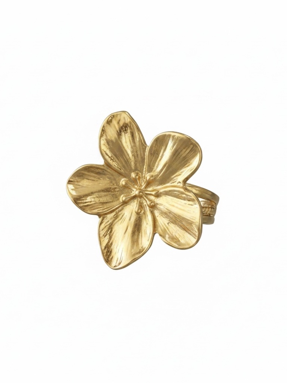 Gold Flower Statement Ring new size 7 but it’s adjustable